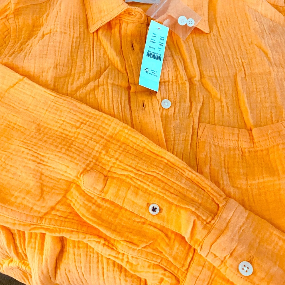 Gauze orange brand new J.Crew Women’s Shirt